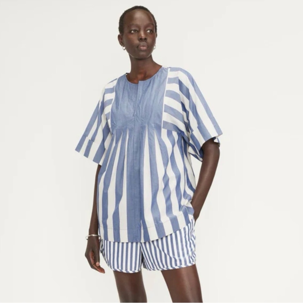 Everlane Blue and White Striped Boxy Tunic